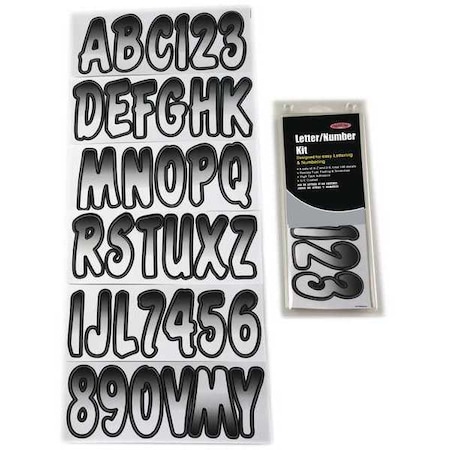 Hardline Products LetterandNumberLabelSet, 3inH, 1-1/2inW GWHBKG200