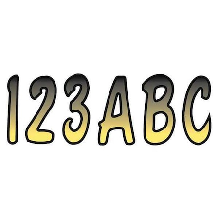 Hardline Products LetterandNumberLabelSet, 3inH, 1-1/2inW GYEBKG200