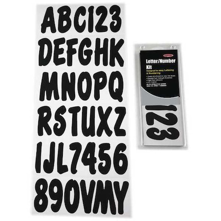 Hardline Products LetterandNumberLabelSet, 3inH, 1-1/2inW GBLK200EC