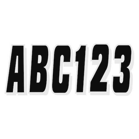 Hardline Products LetterandNumberLabelSet, 3inH, 1-1/4inW GBLKSI320