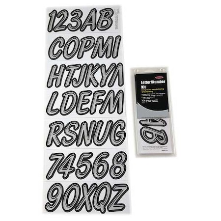 Hardline Products LetterandNumberLabelSet, 3inH, 1-3/8inW GSIBKG400
