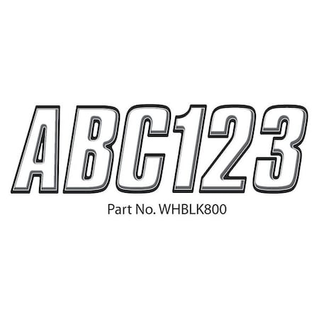 Hardline Products LetterandNumberLabelSet, 3inH, 1-1/2inW GWHBLK800