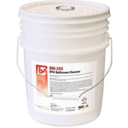 Best Sanitizers Bathroom Cleaner, Pail, 5 gal., White, Fresh BSI1032