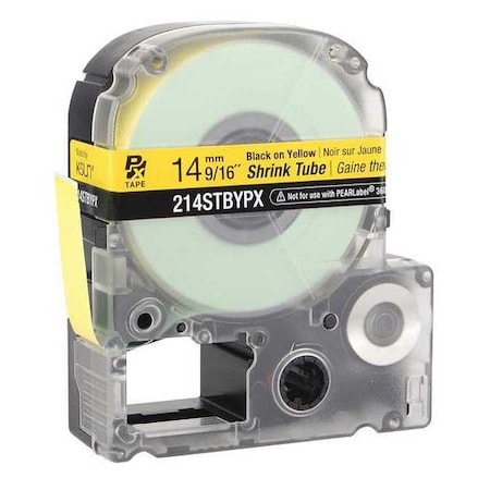 Epson Heat Shrink Tube, Black on Ylw, 0.562in W 214STBYPX