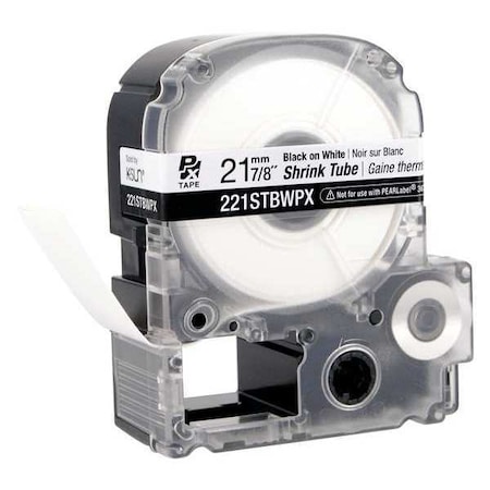 Epson Heat Shrink Tube, Single Wall, 2:1 I.D. Shrink Ratio, 7/8 in I.D. Before Shrinking, White, 96 in 221STBWPX