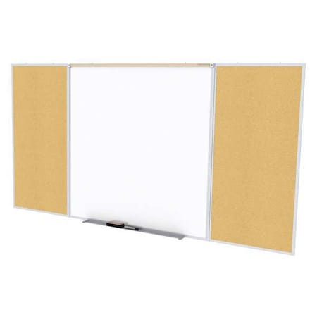 Ghent Combination Board, Cork, 48 7/16 in, 192 23/32 in, Aluminum Frame, White SPC416D-K