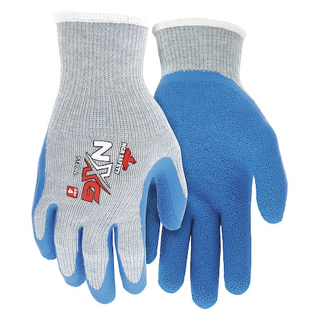 MCR SAFETY Natural Rubber Latex Coated Gloves, 3/4 Dip Coverage, Blue/White, S, PR FG305S