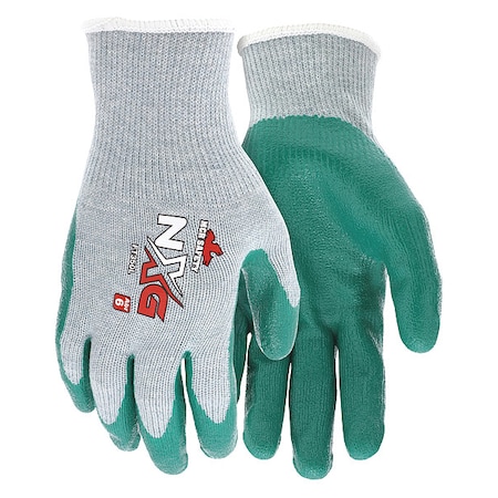 MCR SAFETY Nitrile Coated Gloves, Palm Coverage, Gray/Green, M, PR FT350M