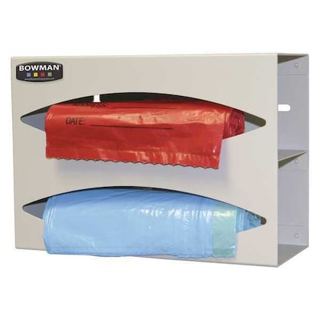 Bowman Dispensers Bag Dispenser Double, 7-7/64 in. H BG002-0512
