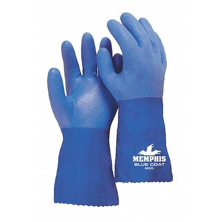 Mcr Safety 12" Chemical Resistant Gloves, PVC, L, 1 PR 6632L