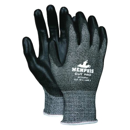 Mcr Safety Cut-Resistant Coated Gloves, Cut Level A2 , Dipped , Polyurethane , Smooth , M 1 PR 92723PUM