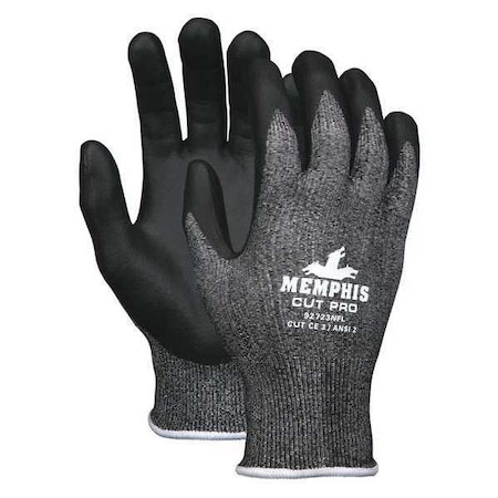 Mcr Safety Cut Resistant Coated Gloves, Cut Level A2 , Dipped , Foam Nitrile , Smooth , 2XL 1 PR 92723NFXXL