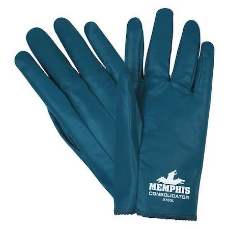Mcr Safety Chemical Resistant Gloves, Nitrile, 9 in L, 7.0 mil, Blue, M, 12 PK 9700M
