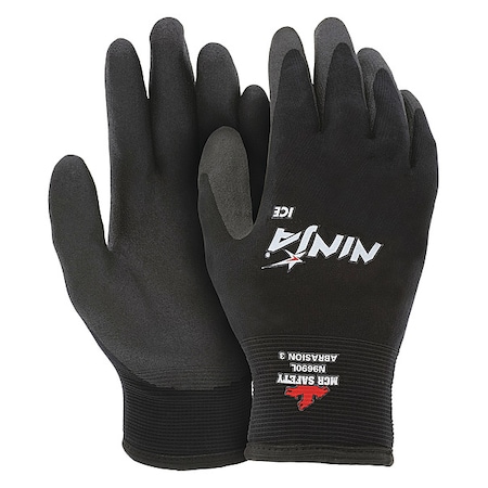 MCR SAFETY Ninja Ice Insulated Work Gloves, 15-Gauge, Coated Palm and Fingertips, Black, XL, 1 Pair N9690XL