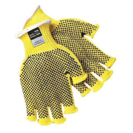 MCR SAFETY Cut Resistant Fingerless Coated Gloves, A3 Cut Level, PVC, M, 1 PR 9369M