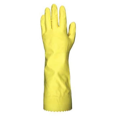 Mcr Safety 5255L Chemical Resistant Gloves, Natural Rubber Latex, 15 in L, 18 mil, Yellow, L, 1 PR 5255L