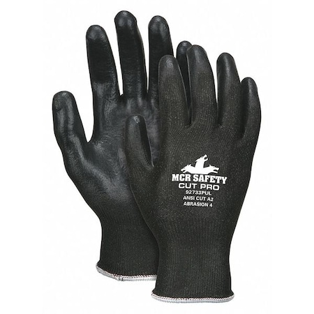 Mcr Safety Cut-Resistant Coated Gloves, Cut Level A3 , Dipped , Polyurethane , Smooth , L 1 PR 92733PUL