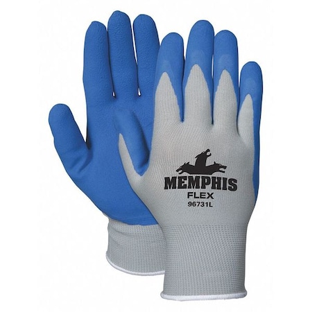 Mcr Safety Coated Gloves, Foam Latex, Foam, Palm, 3 Abrasion Level, Gray, L (9) 1 PR 96731L