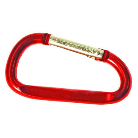 Ez Wrap N Go Carabiner, Solid Gate, 7/8 in Opening, Spring-Loaded, Aluminum, 2 in Length, Red, 4PK 60RCARAB