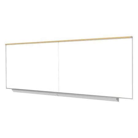 Ghent Dry Erase Board, Porcelain, 48 1/2 in, 192 1/2 in, Aluminum Frame, White, Matte A2M416-M