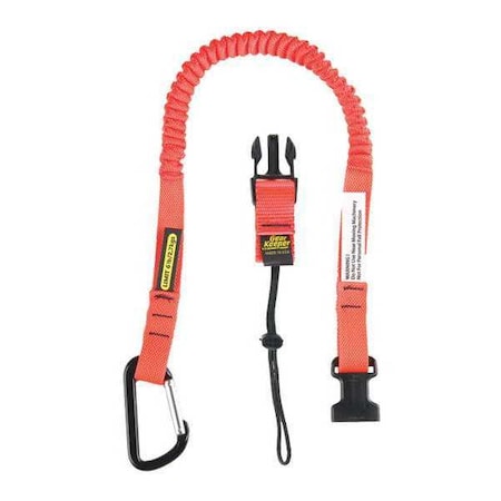 Gear Keeper Tool Lanyard, 46inL, Orange, 5lb, Carabiner TL1-3012-10PK