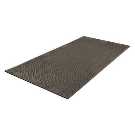 Checkers Ground Protection Mat, 18/25 in Thickness, High Density Polyethylene, Black VM48S1