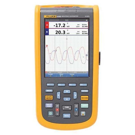 Fluke Compact Handheld Oscilloscope, 40 MHz MHz, 2 Channels, 5.7 in Color TFT FLUKE-124B/WWG
