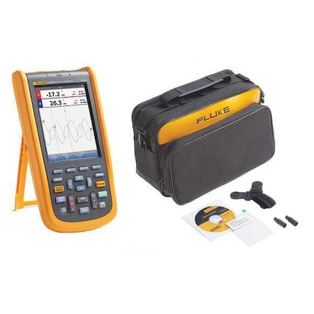 Fluke Compact Handheld Oscilloscope, 40 MHz MHz, 2 Channels, 5.7 in Color TFT FLUKE-124BS/WWG