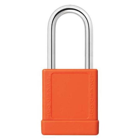 Zoro Select Lockout Padlock, Keyed Alike, Aluminum, Orange, 1 1/2 in Shackle Height, 1 9/16 in Body Width, 6 PK 48JT15