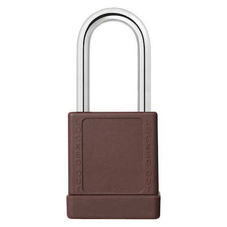 Zoro Select Lockout Padlock, Keyed Alike, Aluminum, Brown, 1 1/2 in Shackle Height, 1 9/16 in Body Width, 6 PK 48JT17