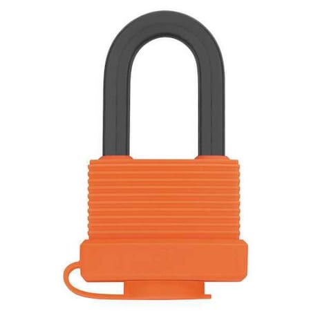 Zoro Select Padlock, Keyed Alike, Standard Shackle, Rectangular Aluminum Body, Steel Shackle, 7/8 in W 48JR03