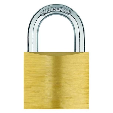 Zoro Select Padlock, Keyed Alike, Standard Shackle, Rectangular Brass Body, Hardened Steel Shackle, 13/16 in W 48JR06