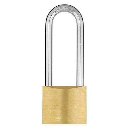 Zoro Select Padlock, Keyed Alike, Long Shackle, Rectangular Brass Body, Hardened Steel Shackle, 13/16 in W 48JR08