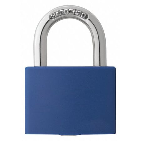 Zoro Select Lockout Padlock, Keyed Different, Aluminum, Blue, 1 in Shackle Height, 1 5/16 in Body Width 48JR21