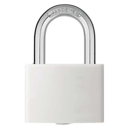 Zoro Select Lockout Padlock, Keyed Alike, Aluminum, White, 1 7/16 in Shackle Height, 1 5/16 in Body Width, 3 PK 48JR53