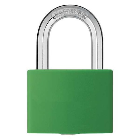 Zoro Select Lockout Padlock, Keyed Alike, Aluminum, Green, 1 7/16 in Shackle Height, 1 5/16 in Body Width, 3 PK 48JR54