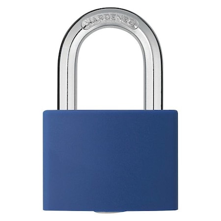 Zoro Select Lockout Padlock, Keyed Alike, Aluminum, Blue, 1 7/16 in Shackle Height, 1 5/16 in Body Width, 6 PK 48JR61