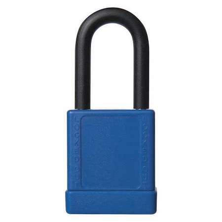 Zoro Select Lockout Padlock, Keyed Different, Aluminum, Blue, 1 1/2 in Shackle Height, 1 9/16 in Body Width 48JT42