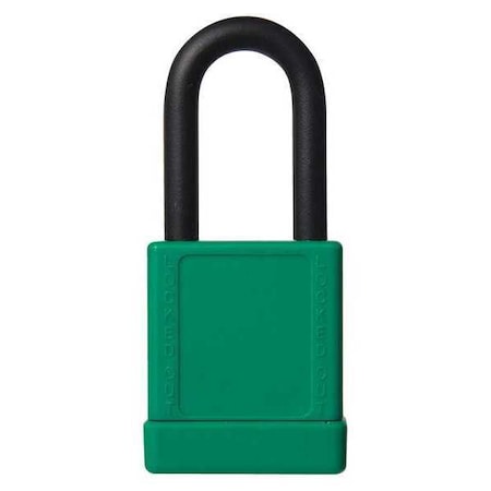 Zoro Select Lockout Padlock, Keyed Different, Aluminum, Green, 1 1/2 in Shackle Height, 1 9/16 in Body Width 48JT70
