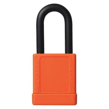 Zoro Select Lockout Padlock, Keyed Alike, Aluminum, Orange, 1 1/2 in Shackle Height, 1 9/16 in Body Width, 6 PK 48JT35