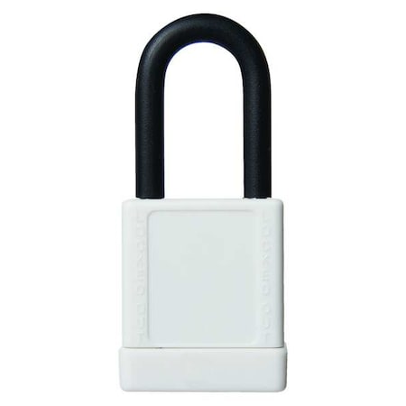 Zoro Select Lockout Padlock, Keyed Different, Aluminum, White, 1 1/2 in Shackle Height, 1 9/16 in Body Width 48JT49
