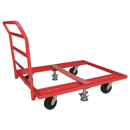Zoro Select Pallet Dolly, 48x48, Floor Lock & Handle 48J093