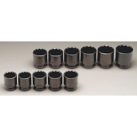 WRIGHT TOOL 3/4" Drive Socket Set, SAE, 11 pcs 604