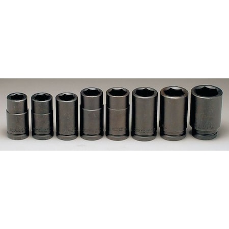 WRIGHT TOOL 3/4" Drive Socket Set, SAE, 8 pcs 608