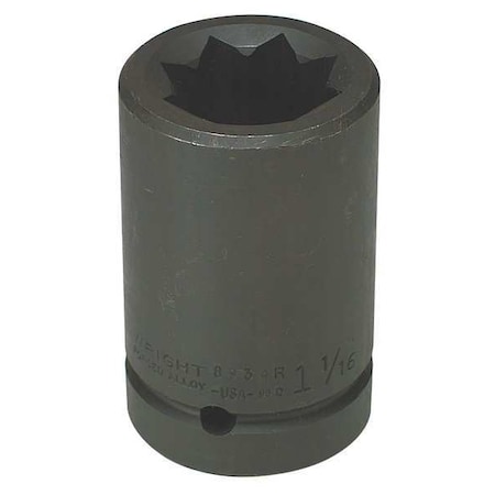Wright Tool Impact Socket, 1 In Drive, 1-5/8 In, 8 pt 8952R