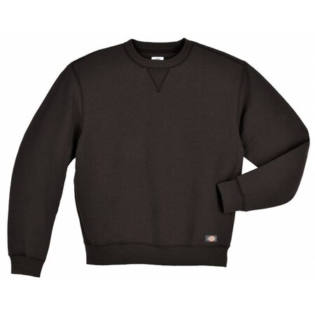 Dickies Crewneck Sweatshirt, Cott/Poly, Black, L TW386BK L RG