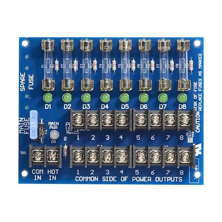 Securitron Power Distribution Board, 8 Output, Fused PDB-8F1