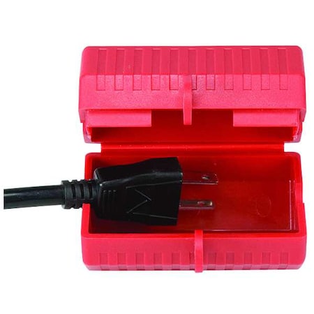 Condor Plug Lockout, Red, Plastic, 1 Max. No. of Padlocks, 9/32 in Max. Shackle Dia. 48KV17