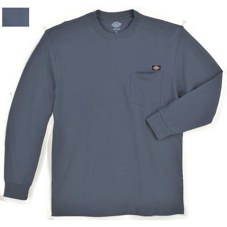 DICKIES Long Sleeve T-Shirt, Cotton, Dk Navy, 3XLT WL50DN TL 3XL