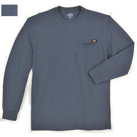 Dickies Men's Long Sleeve T-Shirt, Cotton, Pullover, Navy, L WL50DN RG L